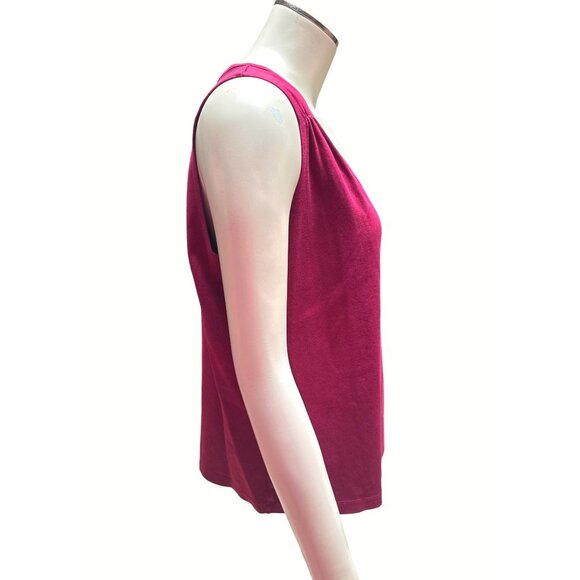 Collection by Cherokee XL Burgundy Dressy Sleeveless V Neck Tank Top Cami - Picture 2 of 8